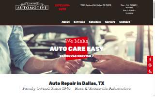 Ross & Greenville Automotive website