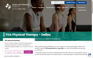 Texas Orthopaedic Associates Physical Therapy website