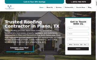 Vertice Roofing & General Contractors, LLC website