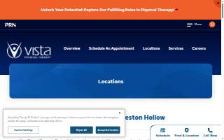 Vista Physical Therapy - Dallas, Preston Hollow website