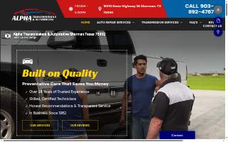 Alpha Transmissions & Automotive website