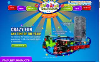 Clown Around Party Rentals website