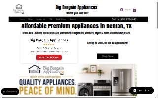 Big Bargain Appliances website