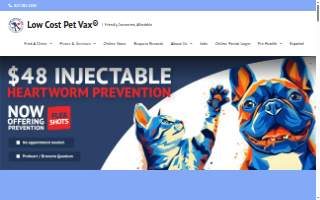 Low Cost Pet Vax website