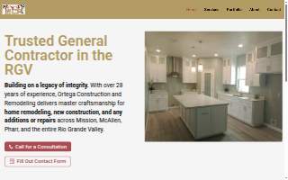Ortega Construction & Remodeling website