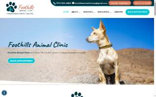 Foothills Animal Clinic website
