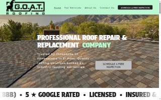 GOAT Roofing & Construction website