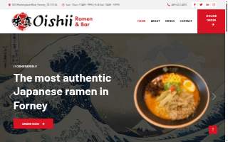 Oishii Ramen&Bar- Forney website