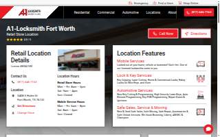 A-1 Locksmith - Fort Worth website