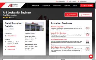 A-1 Locksmith - Saginaw website