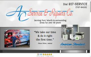 A/C Service & Repairs, LLC website