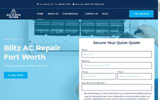 Blitz AC Repair Fort Worth website