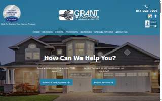 Grant Air Conditioning website
