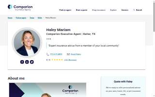 Haley Mariam at Comparion Insurance Agency website