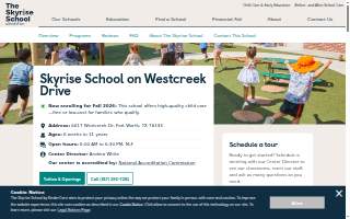 Skyrise School on Westcreek Drive website