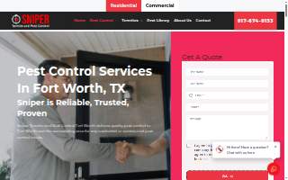 Sniper Termite and Pest Control Fort Worth website