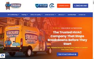 Strickland Heating and Air website