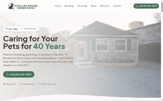 Clear Lake Kennels website