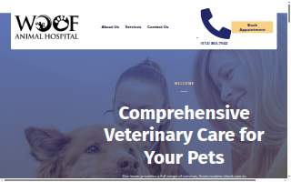 Woof Animal Hospital website
