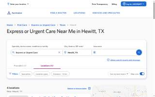 Ascension Medical Group Providence Express Care at Woodway of Hewitt website