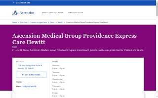 Ascension Medical Group Providence Express Care Hewitt website