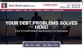 Sims Bankruptcy Law, PLLC website