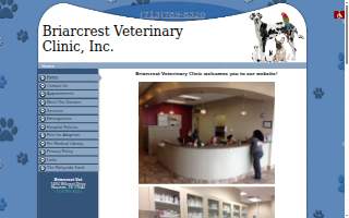 Briarcrest Veterinary Clinic website