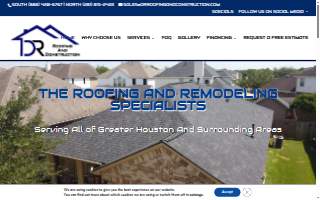 DR Roofing and Construction website
