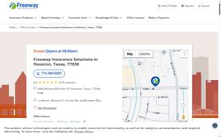 Freeway Insurance of Houston website