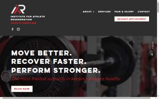 Institute for Athlete Regeneration Sports Medicine website