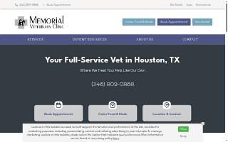 Memorial Veterinary Clinic website