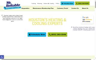 Mr. Reliable Heating & Air website