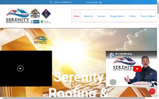 Serenity Roofing & Construction website