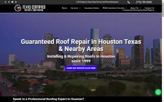 Texas Certified Roofing website