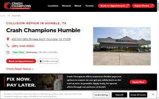 Crash Champions Collision Repair Humble website