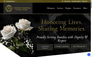 Harmony Memorial Funeral Home website