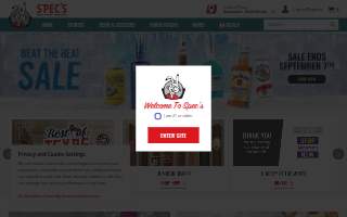 Spec's Wines, Spirits & Finer Foods of Hurst website