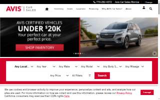 Avis Car Sales of Irving website