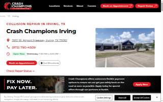 Crash Champions Collision Repair Irving website