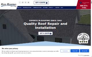 Kidd Roofing of Irving website