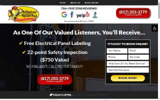 Mister Sparky Electrician DFW website