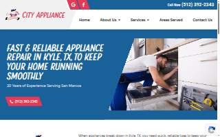 City Appliance Services website