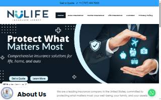 Nulife Insurance Agency website