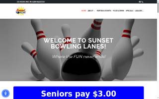 Sunset Bowling Lanes of Kyle website