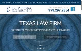 Cordoba Law Firm, PLLC website