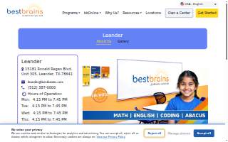 Best Brains Learning Center - Leander website