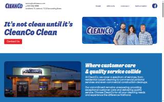 CleanCo Carpet Cleaning & Janitorial Services website