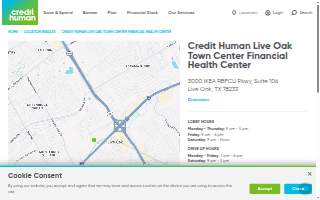 Credit Human | Live Oak Town Center Financial Health Center website