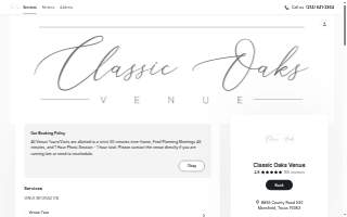 Classic Oaks Wedding & Event Venue website
