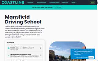 Coastline Academy Driving School - Mansfield website